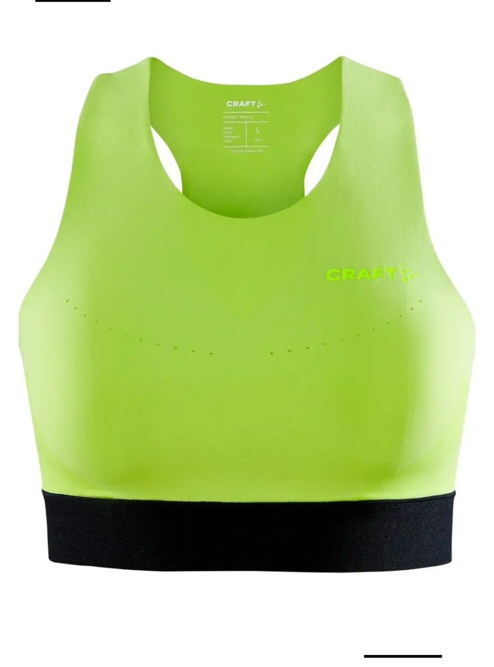 New CRAFT Neon Lime High Support Sports Bra For Running